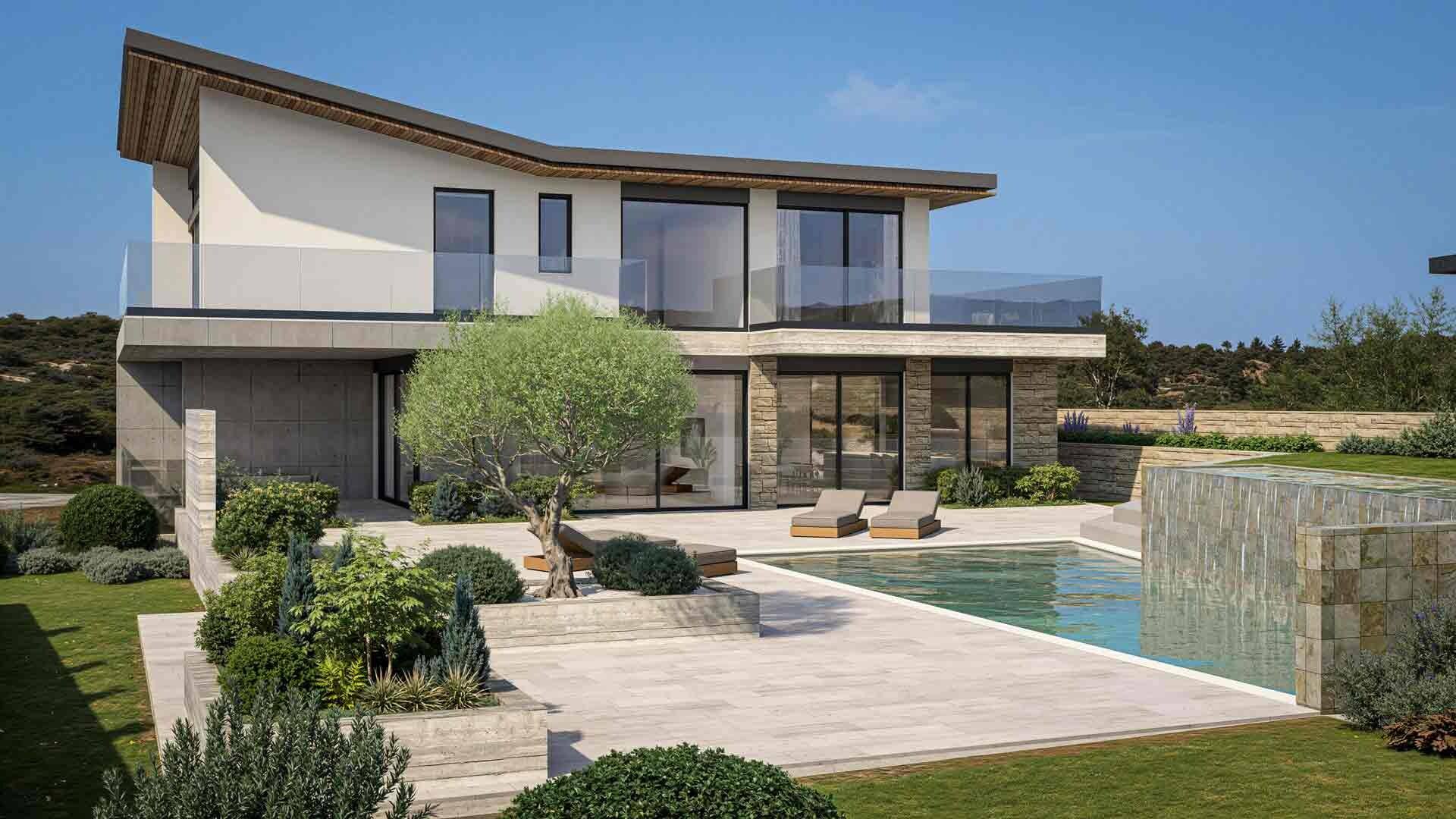 Artist's impression of the villa and pool
