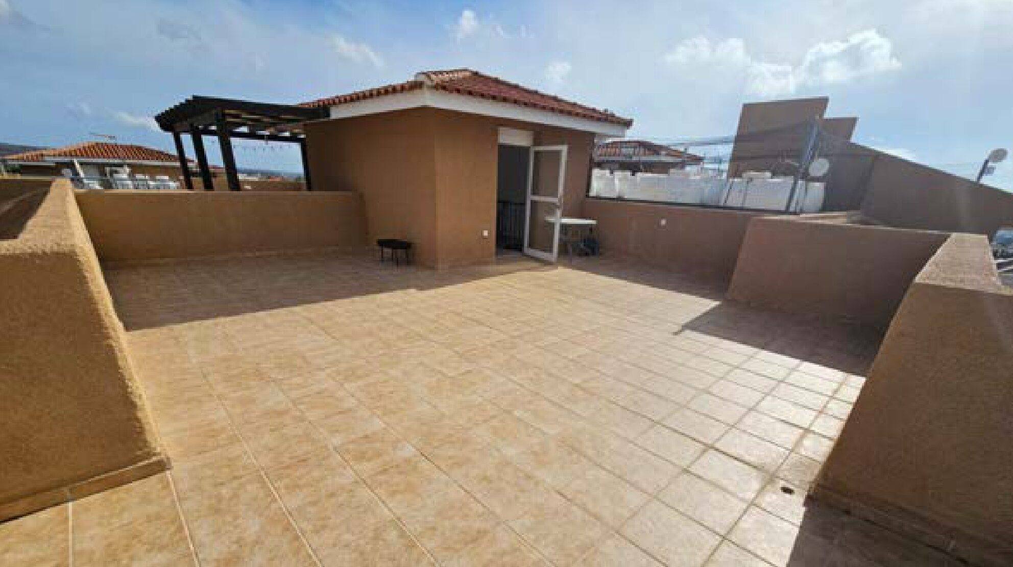 A terrace at the property