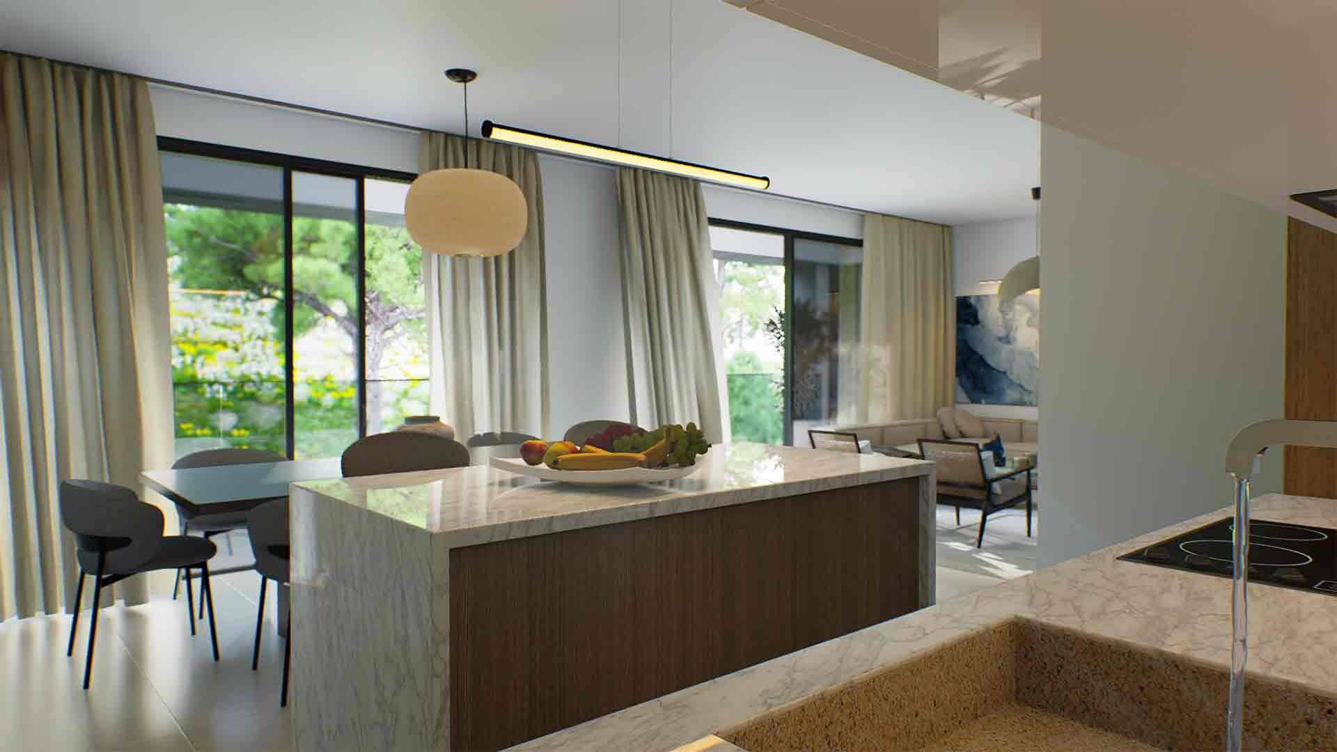 Artist's impression of a kitchen