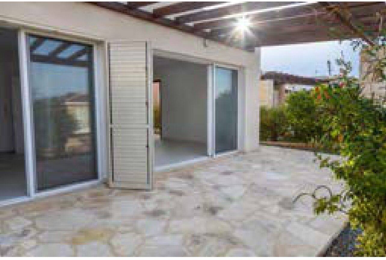 A terrace at the property