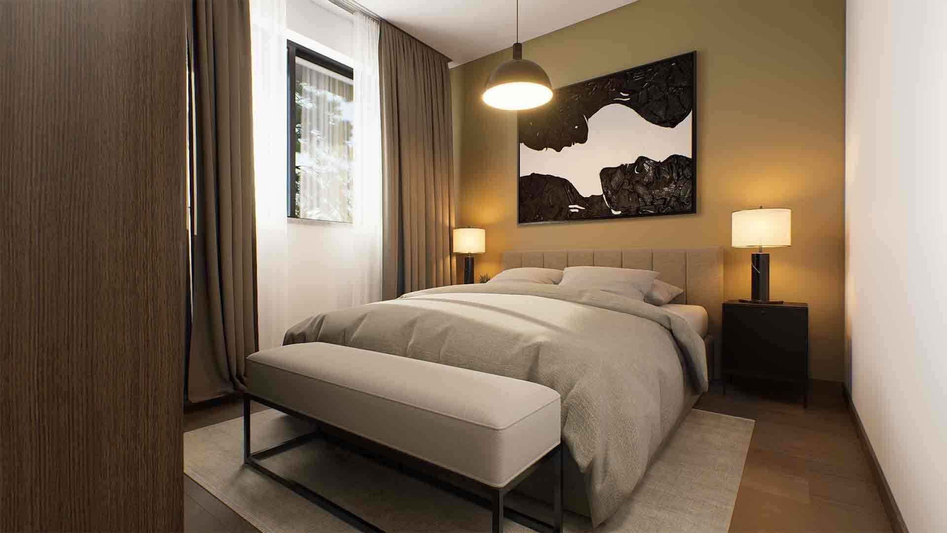 Artist's impression of a bedroom