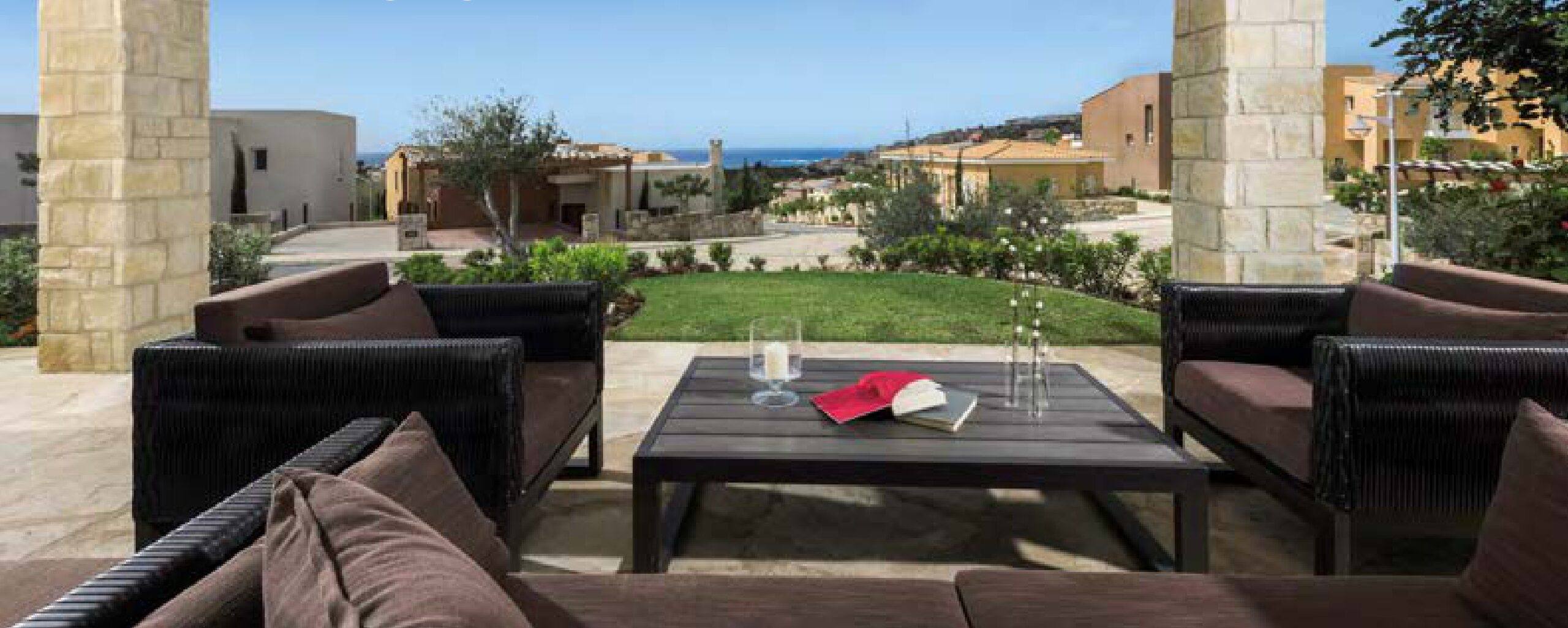 A terrace at the property