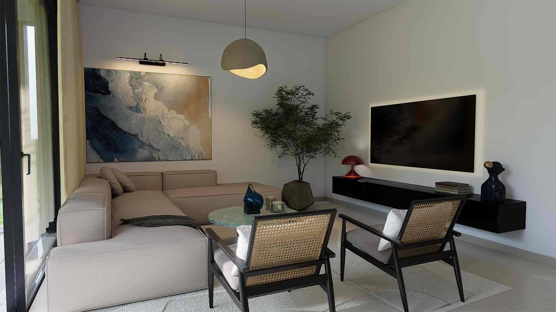 Artist's impression of a living area