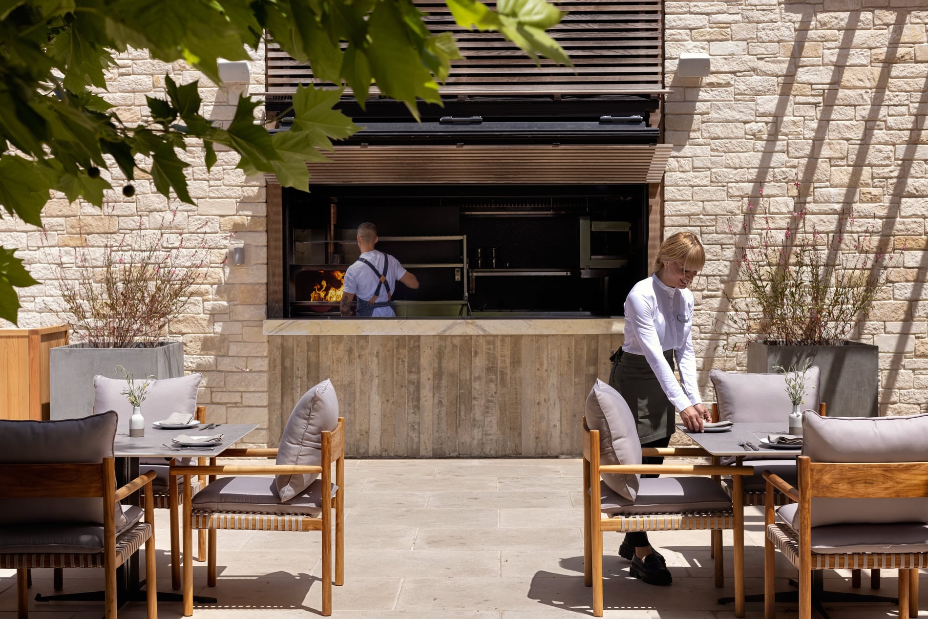 A dining terrace at the resort